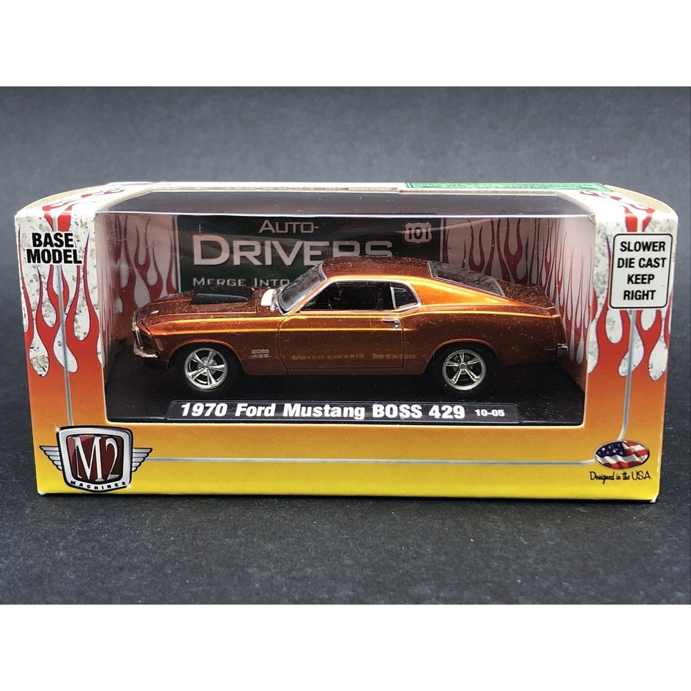 M2 Auto Drivers 1970 '70 Ford Mustang Boss 429 Diecast Car Burnt Orange 1/64